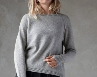 PULL en laine d'agneau, pull pour femmes en laine tricoté, pull en laine biologique, pull en laine tricoté à la main, pull en laine chaud pour l'automne et l'hiver