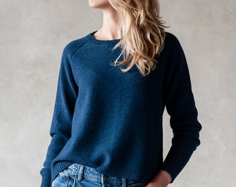 PULL en laine d'agneau, pull pour femmes en laine tricoté, pull en laine biologique, pull en laine tricoté à la main, pull en laine chaud pour l'automne et l'hiver