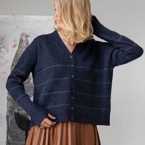 Blue button down sweater discount