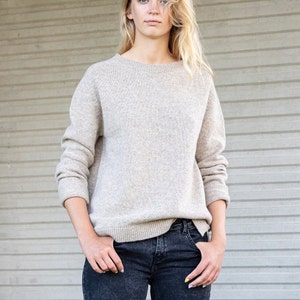 WOOL SWEATER, Knitted sweatshirt, Basic wool pullover, Women knitwear, Knitted wool jumper, Natural beige sweater, Knit wool sweater