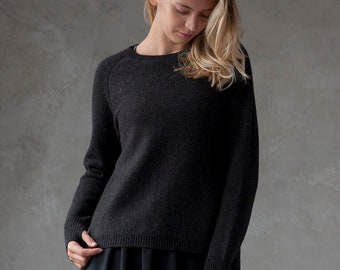 PULL en laine d'agneau, pull pour femmes en laine tricoté, pull en laine biologique, pull en laine tricoté à la main, pull en laine chaud pour l'automne et l'hiver