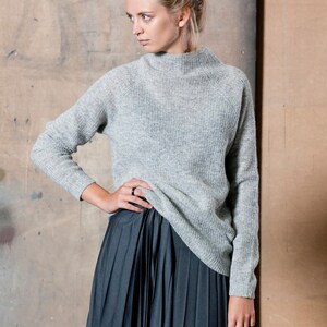 Women's stand up collar sweater