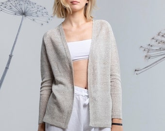 Linen open front cardigan 2025