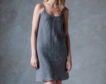 Linen dress, Linen slip dress, Under the dress, Linen strap dress, Basic linen dress, Summer slip dress, Women linen dress,Short linen dress