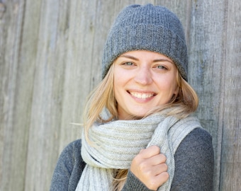 Unisex WOOL BEANIE, Thick wool winter hat, Knit winter hat in gray, Organic wool beanie, Unisex hat, Winter apparel