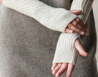 Scaldapolsi, scaldapolsi in lana lavorata a maglia, scaldamani in lana d'agnello, guanti in maglia senza dita, accessori invernali da donna, guanti invernali a coste