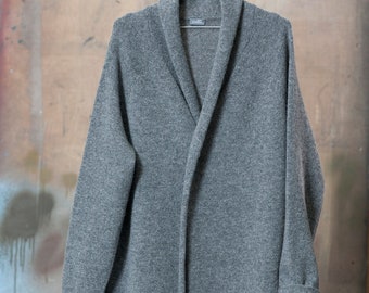 Long WOOL CARDIGAN, Long wrap cardigan, Knitted wool jacket, Long wool coat, Knit women coat, Long natural wool cardigan, Organic wool