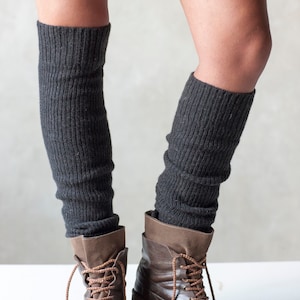 Leg warmers, Knit wool leg warmers, Lambs wool over the knee leg warmers, Knitted yoga and dancer&#39;s leg warmers, Long ribbed boot warmers