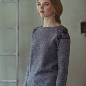 Wool jumper, Handmade wool sweater, Natural grey wool sweater, Hand knitted wool top, Organic wool pullover, Soft wool sweater