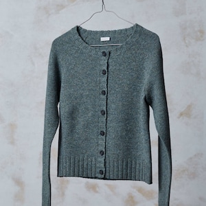 WOOL CARDIGAN, Handmade wool sweater, Natural green wool cardigan, Hand knitted wool top, Organic wool cardigan, Soft wool sweater, Organi