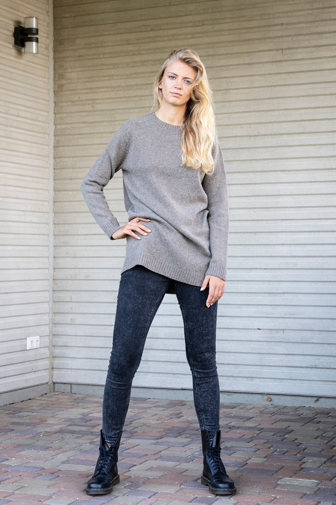 long sweater with belt