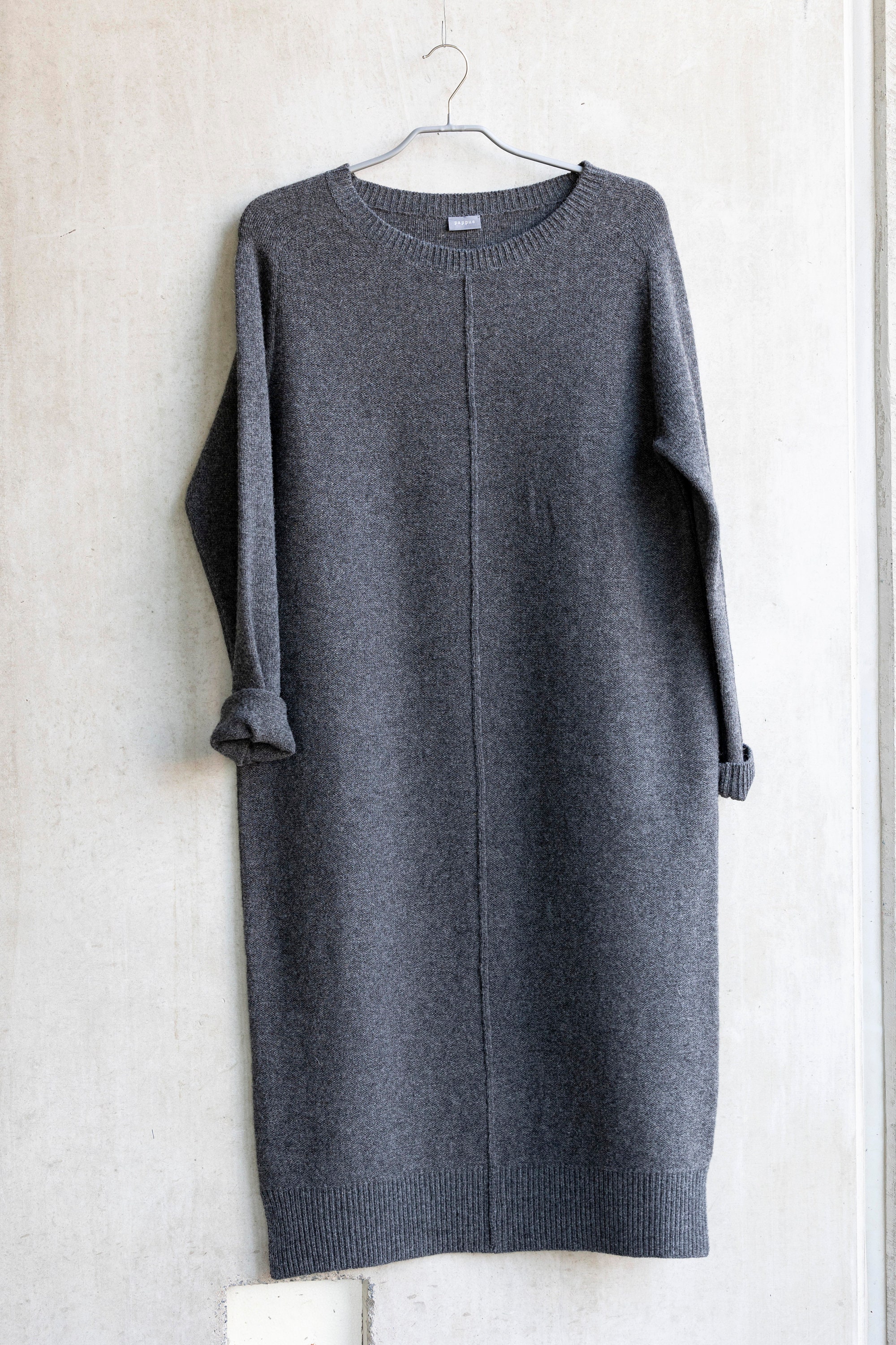 Long WOOL SWEATER Dress, Knitted Long Sweatshirt Dress