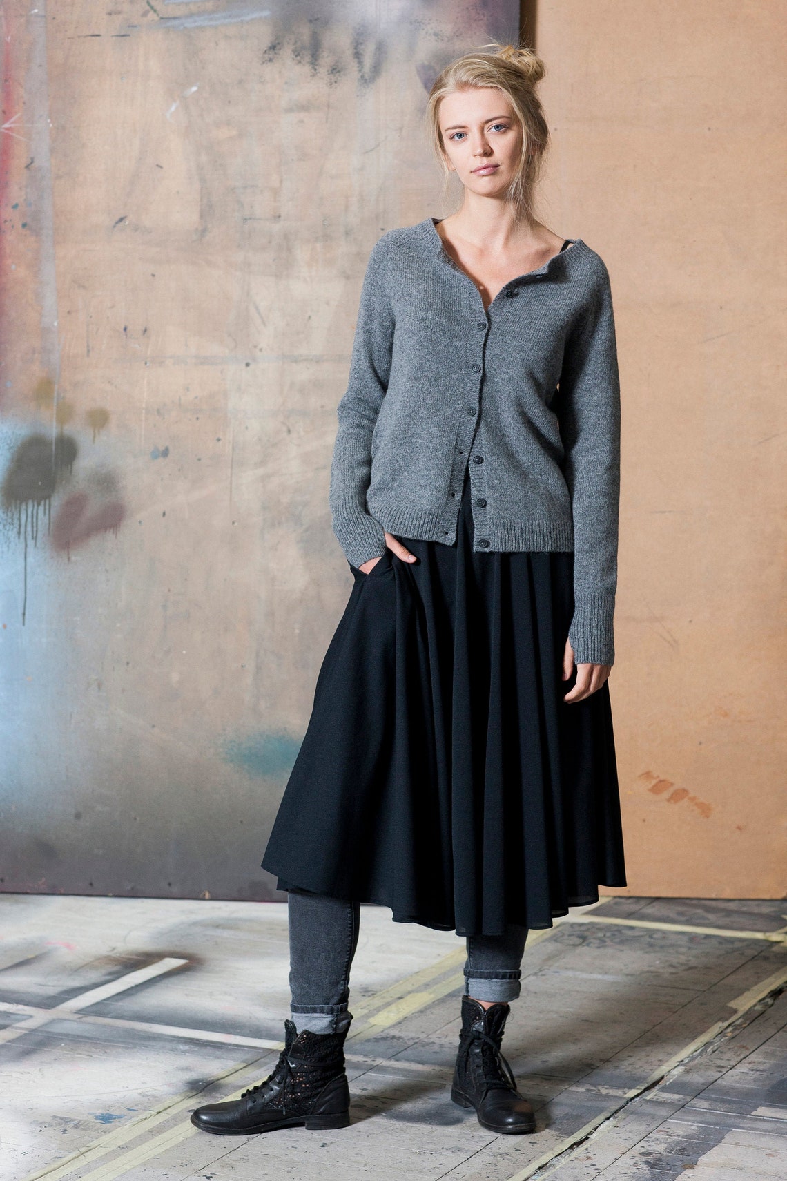 Button Down Wool Cardigan Handmade Wool Sweater Natural - Etsy