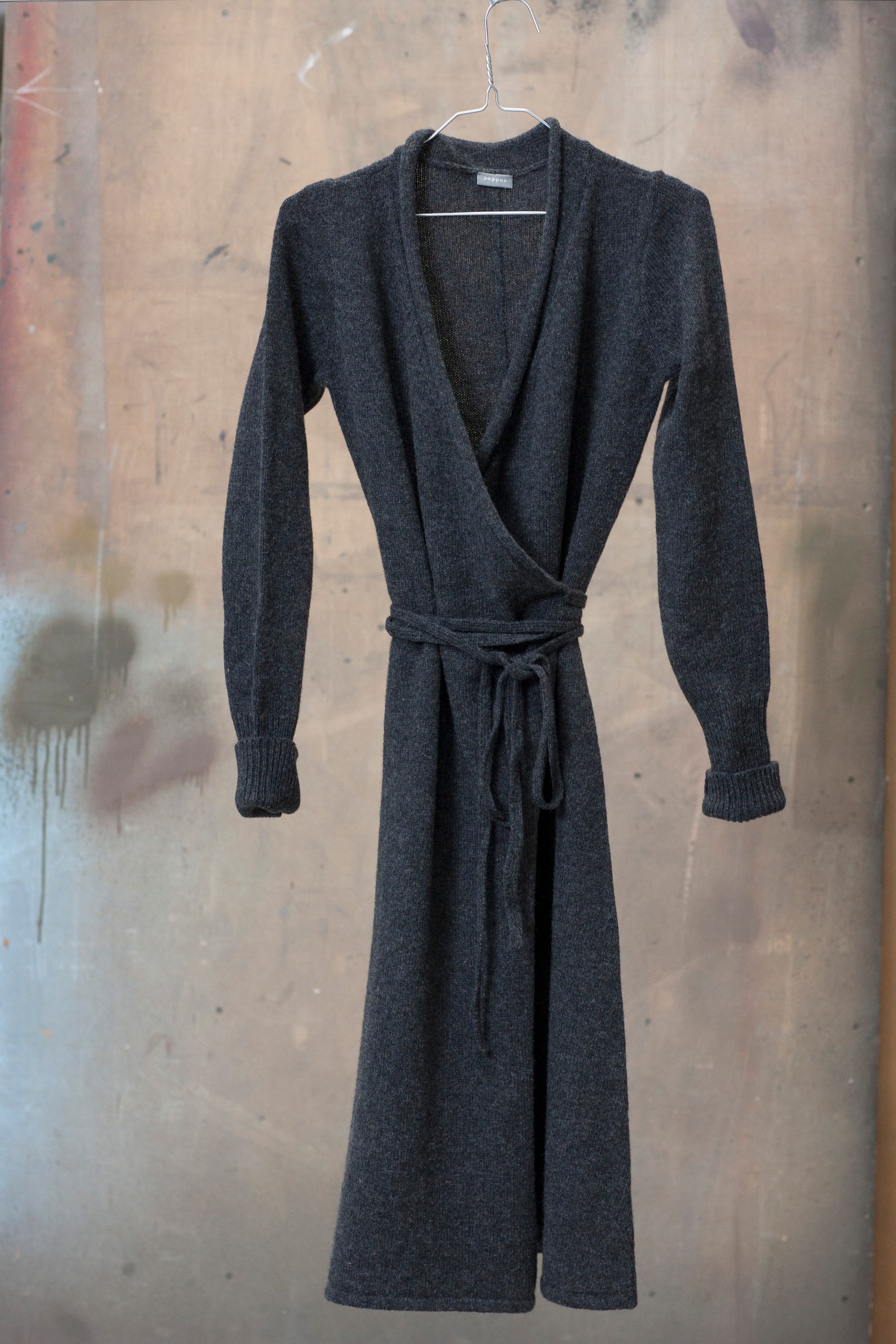 Wool Wrap Dress Knit Wool Wrap Dress With Belt Natural Blue Etsy