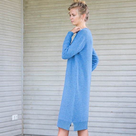 light blue sweater dress