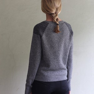 Wool jumper, Handmade wool sweater, Natural grey wool sweater, Hand knitted wool top, Organic wool pullover, Soft wool sweater image 4