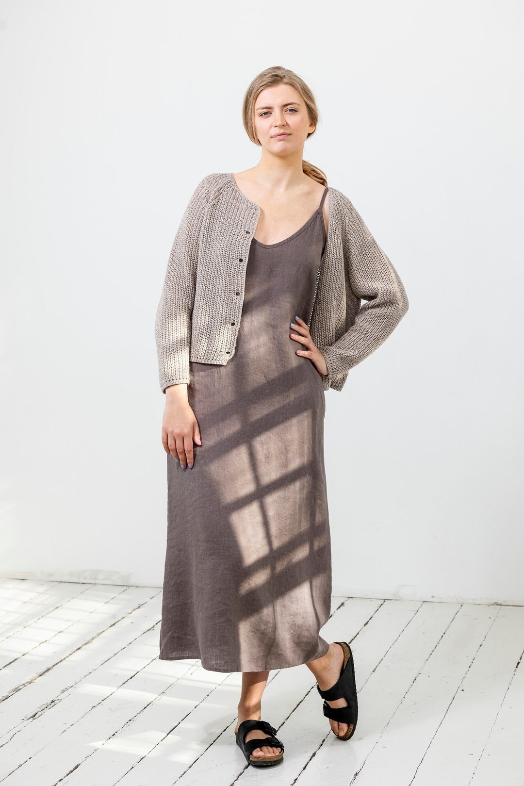 NEW Linen Maxi Dress Pure Linen Strap Slip Dress Linen Ankle - Etsy