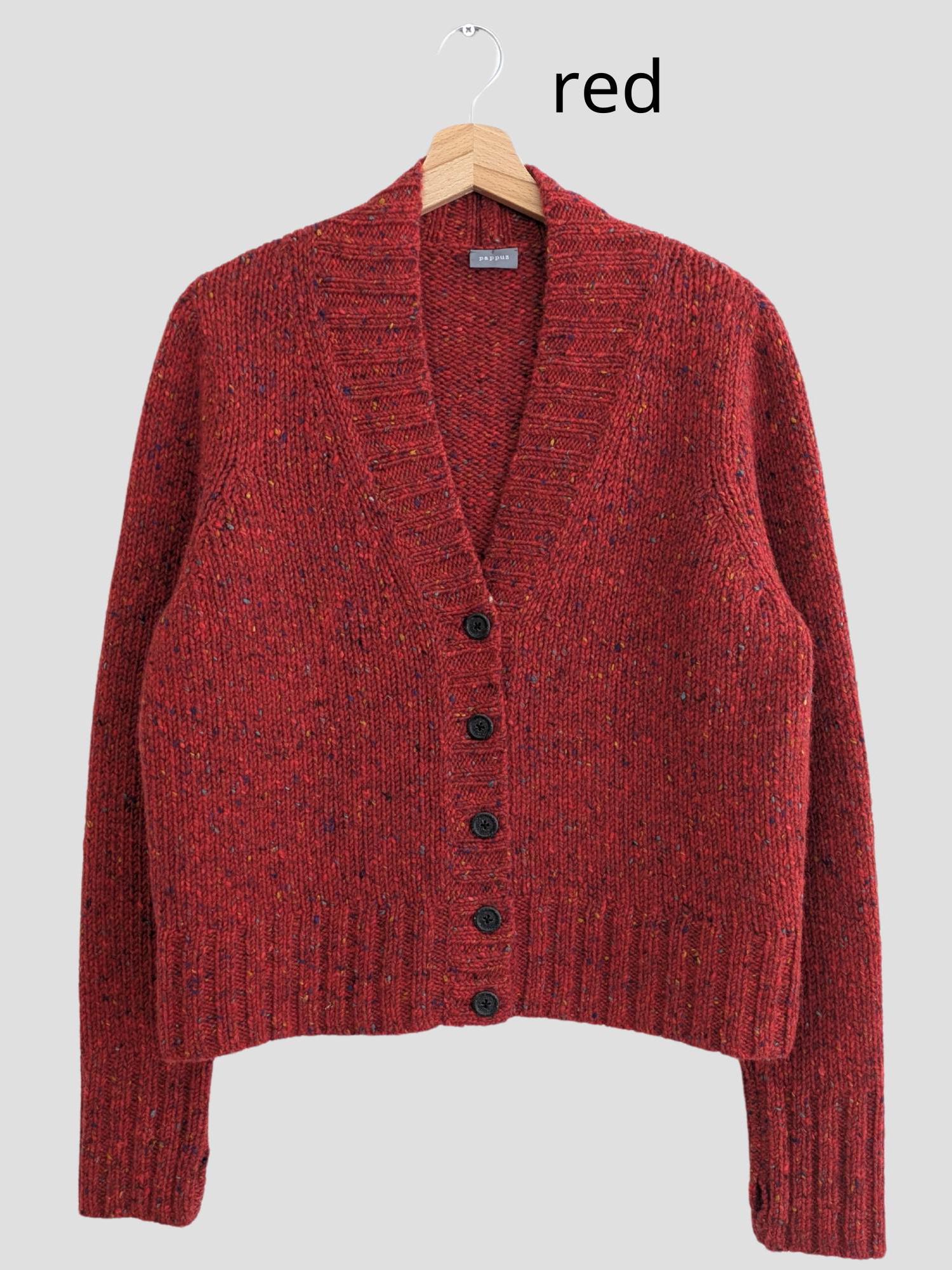 Hand Knit Tweed Wool Cardigan, Thick Knit Cardigan, Short