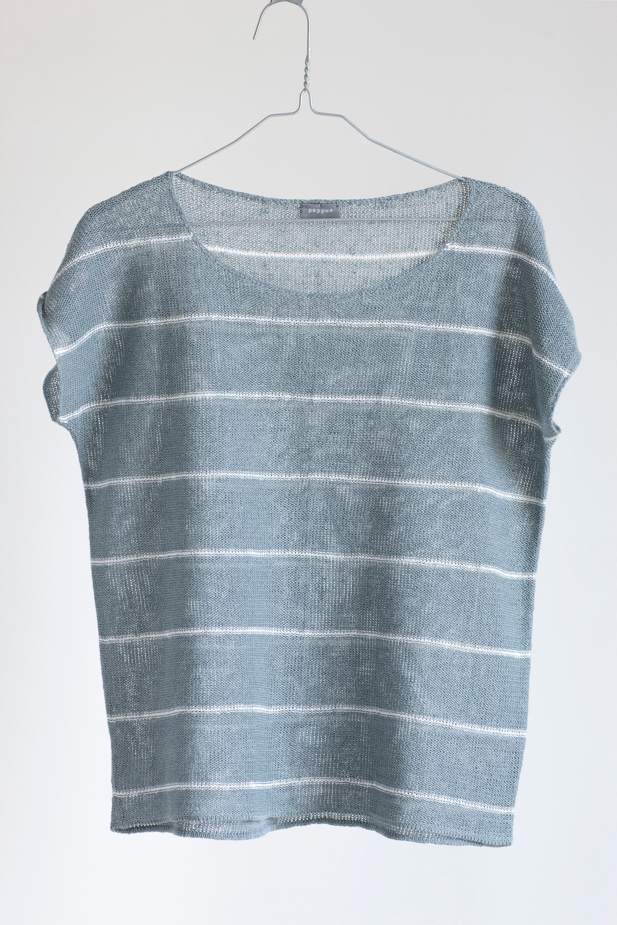 Linen T Shirt Knit Striped Linen Top Linen Summer Top Short - Etsy