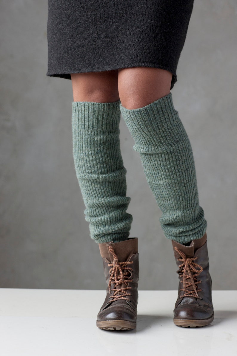 Leg warmers Knit wool leg warmers Lambs wool over the knee Etsy