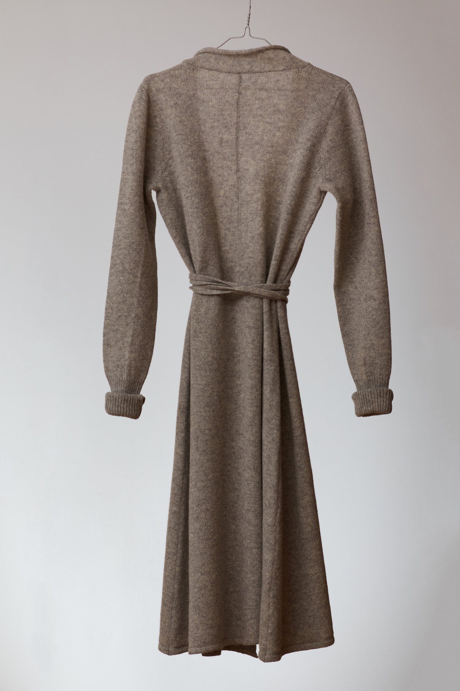 Wool Wrap Dress Knit Wool Wrap Dress With Belt Natural Blue Etsy