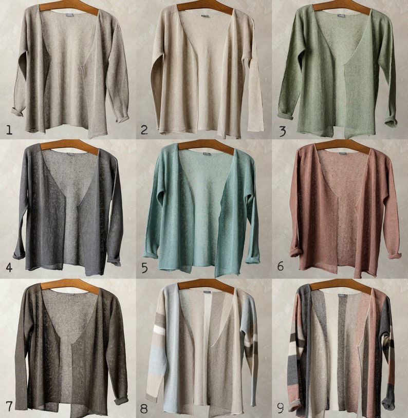 Knit sweater, Knit linen cardigan, Linen jacket, Knit linen sweater, Kimono sleeve jacket, Custom knit sweater, Organic women's sweater image 10