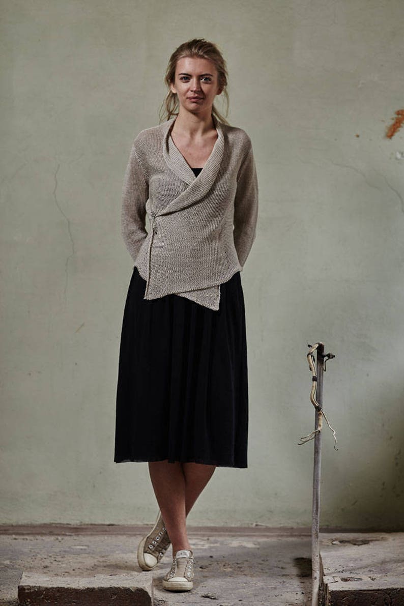 Organic linen cardigan,Knit linen jacket,Linen summer wrap,Knit linen sweater Knitted linen sweater Linen wrap Linen summer jacket