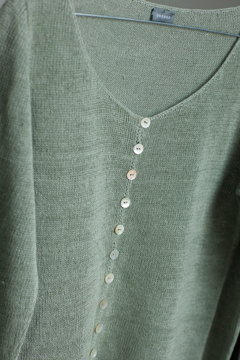 Linen cardigan Knit linen sweater Linen summer cardigan Etsy