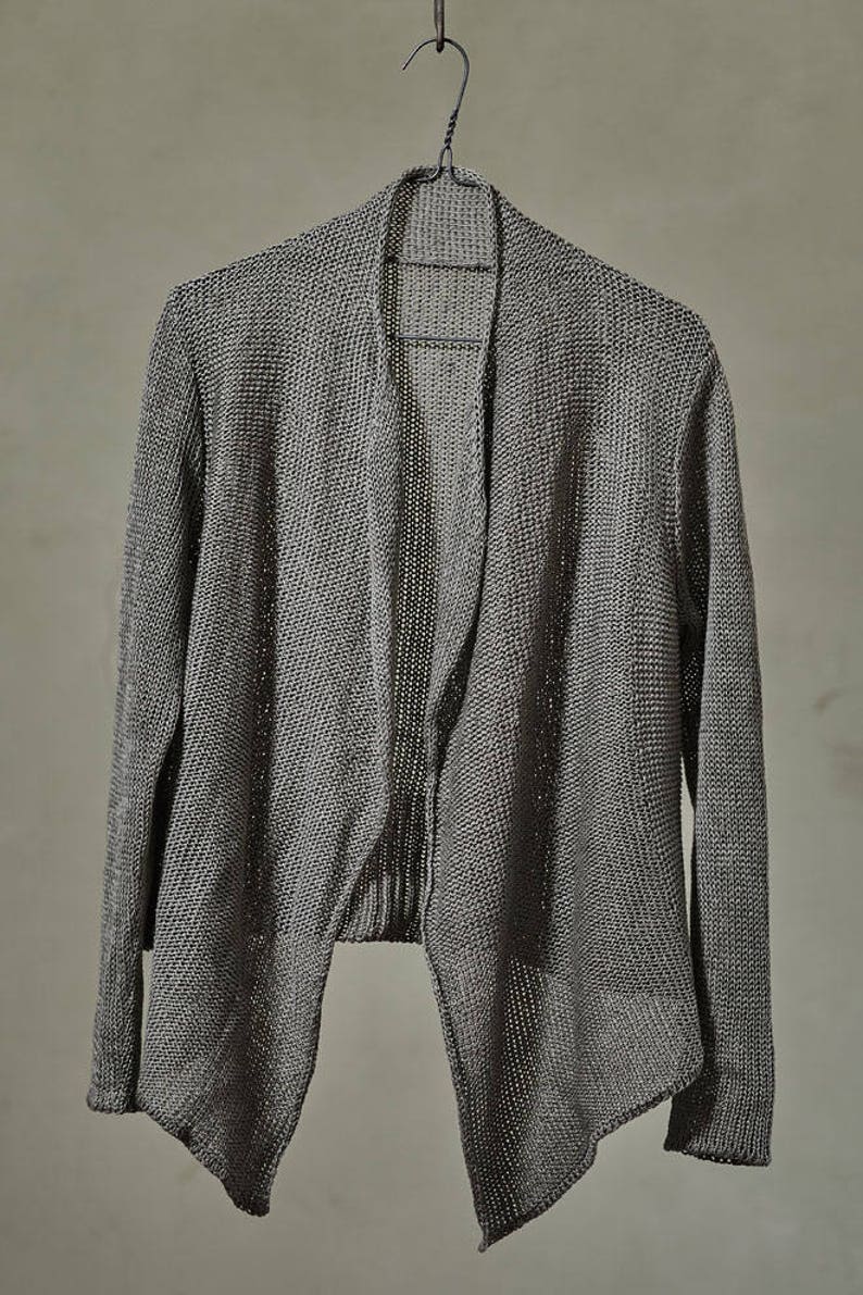 Organic linen cardigan,Knit linen jacket,Linen summer wrap,Knit linen sweater Knitted linen sweater Linen wrap Linen summer jacket