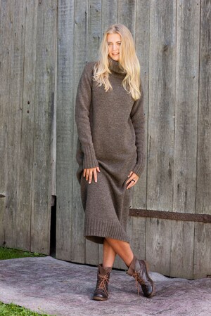 Robe Pull Col Roulé Femme - Manches Longues, Coupe Près Du Corps (hiver/Noël)