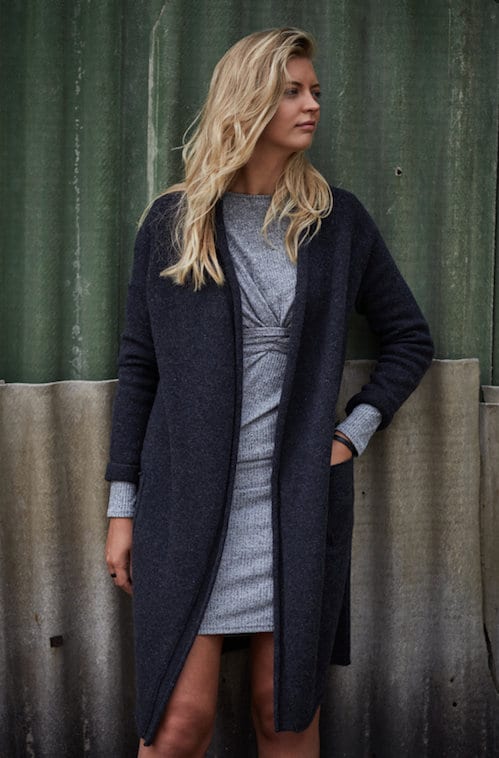 OVARA Anteau Long D'hiver Pour Fee - Cardigan Long Avec Poches