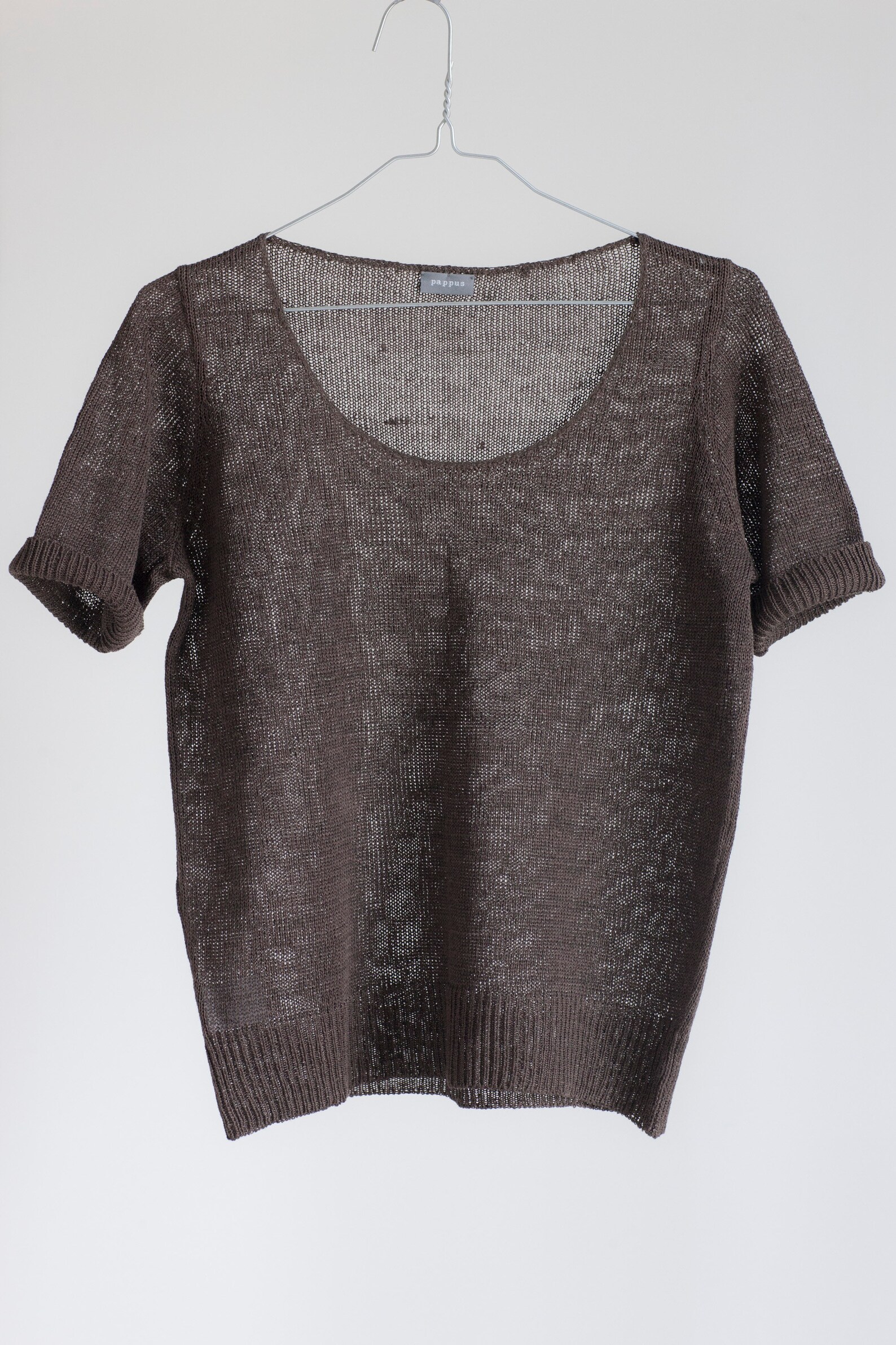 Linen T Shirt Knit Linen Top Linen Summer Top Short Sleeve Etsy