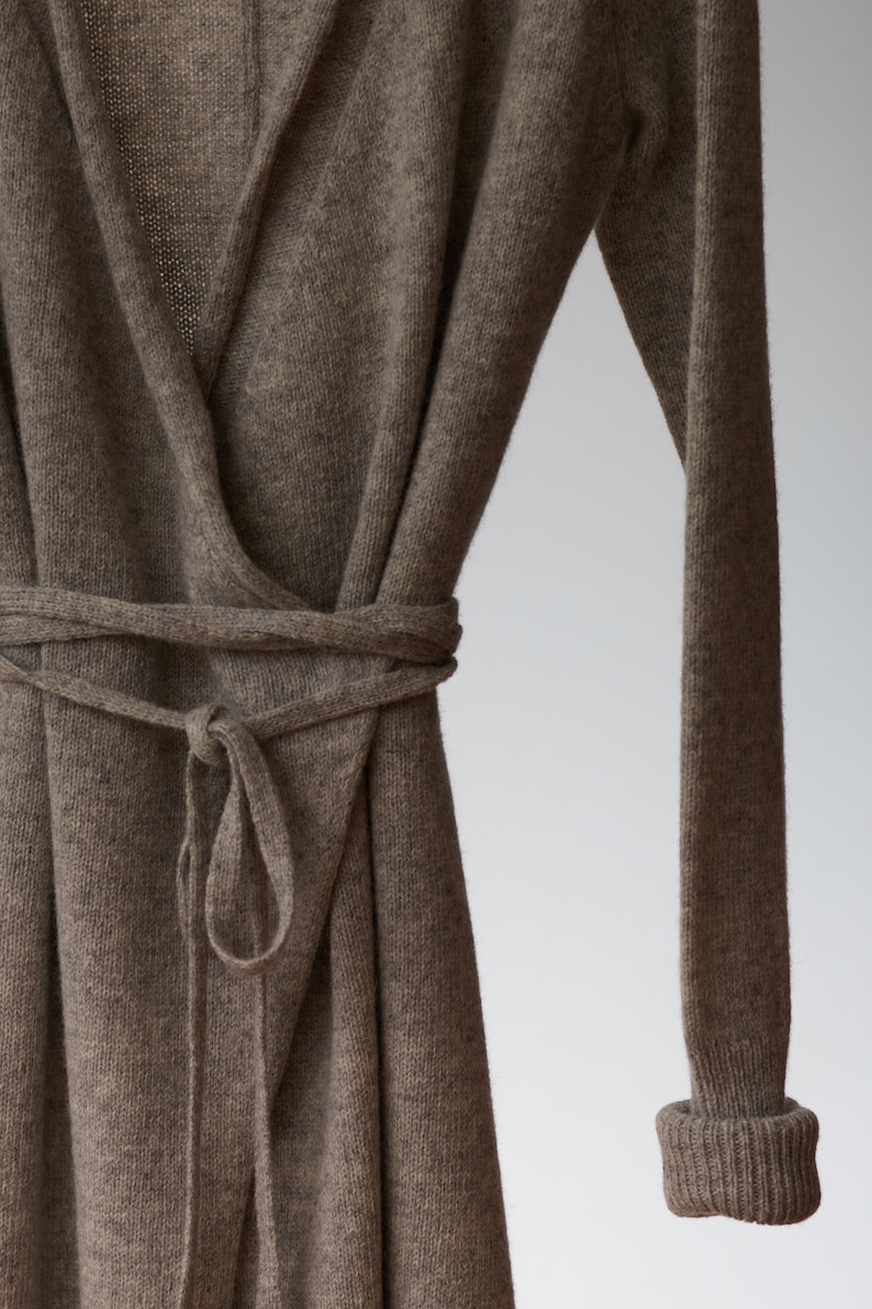 Wool wrap dress Knit wool wrap dress with belt Natural wool Etsy