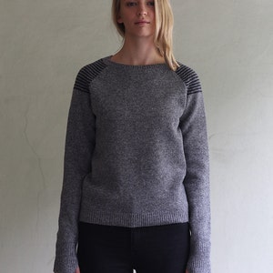 Wool jumper, Handmade wool sweater, Natural grey wool sweater, Hand knitted wool top, Organic wool pullover, Soft wool sweater image 2