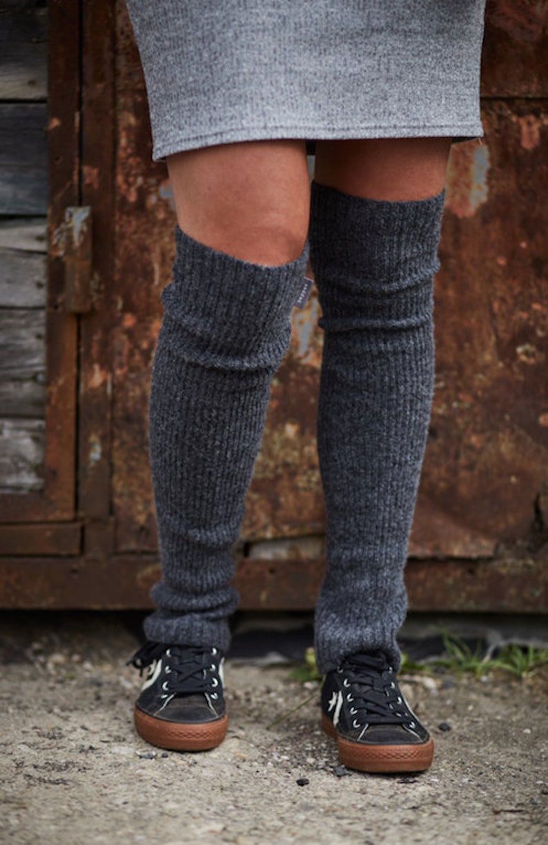 Leg warmers Knit wool leg warmers Lambs wool over the knee Etsy