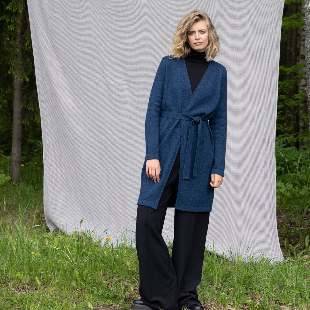 トップス herlipto Belted Wool-blend Long Cardigan Her lip to wool blend long cardigan