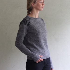 Wool jumper, Handmade wool sweater, Natural grey wool sweater, Hand knitted wool top, Organic wool pullover, Soft wool sweater image 3
