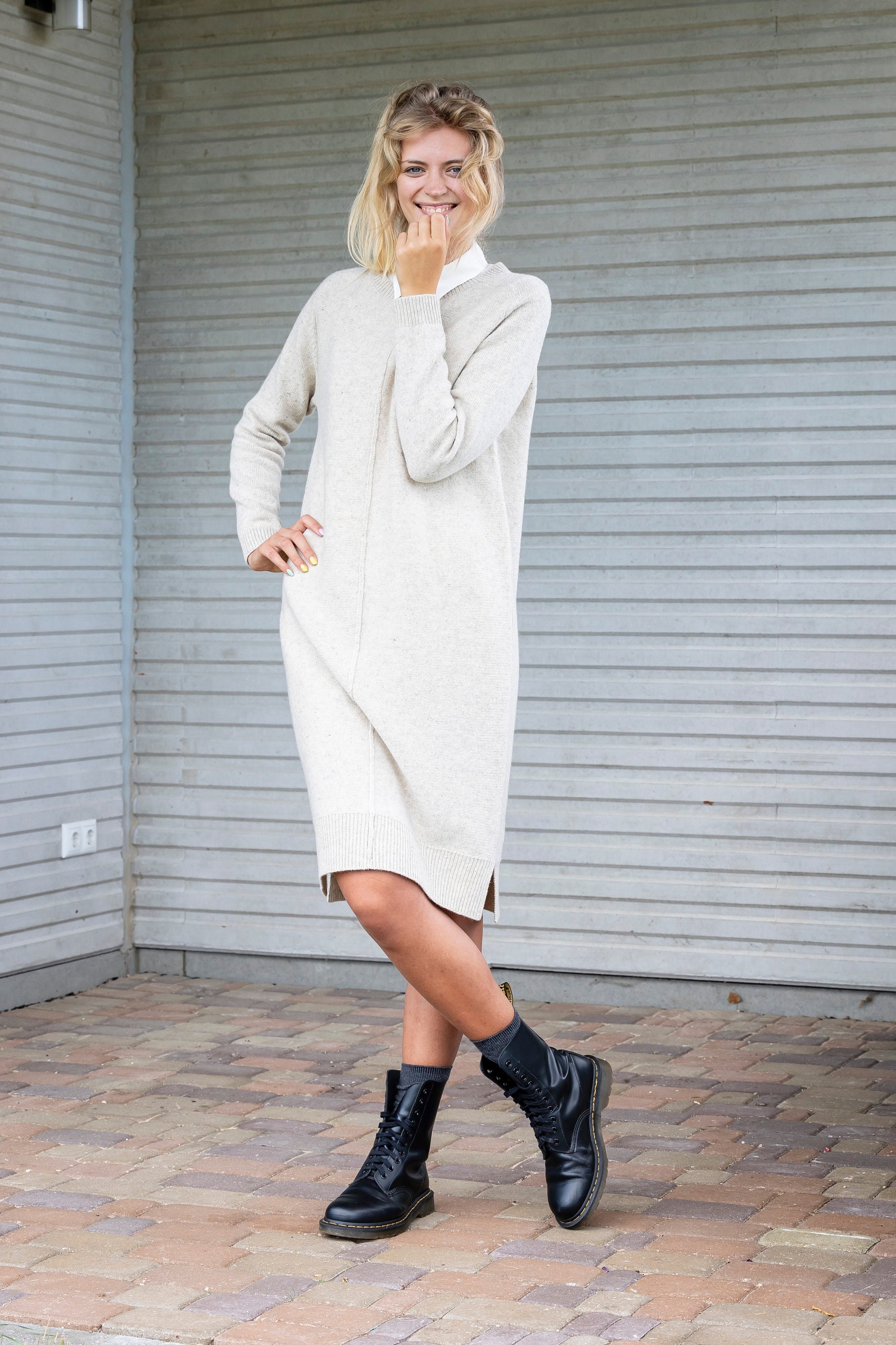 WhizMax Women's Elegant Turtleneck Sweater Dress Long Sleeve