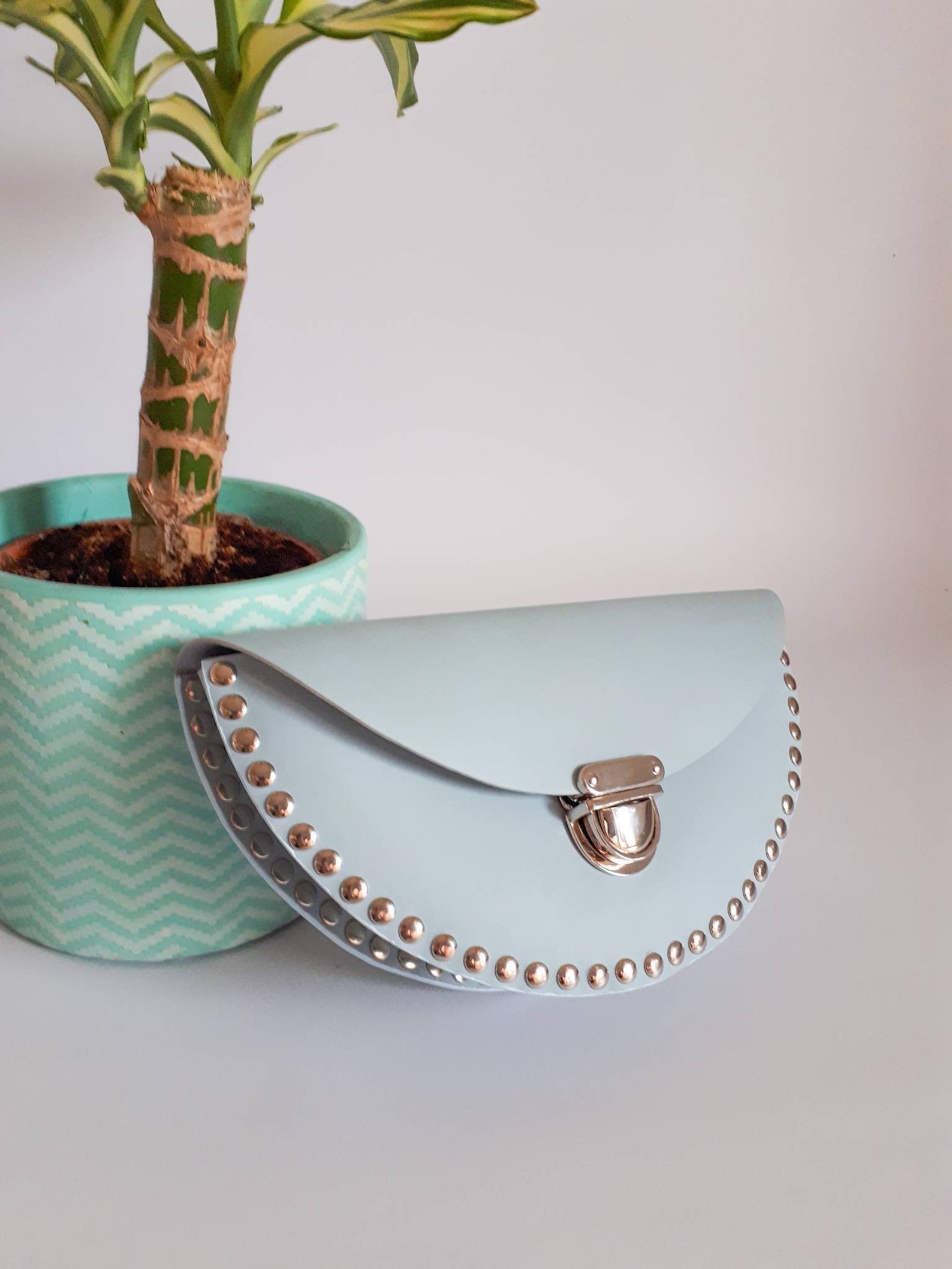 Sky blue clutch studded light blue wedding purse sky blue Etsy