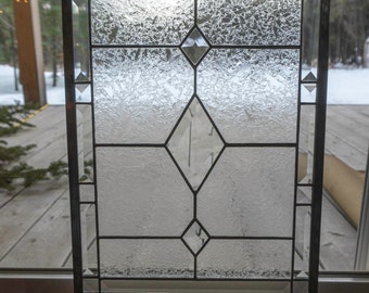 Beveled Glass Panel In Antique Stained Glass Windows For Sale