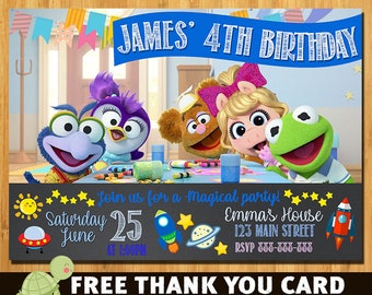 muppet babies invitation etsy