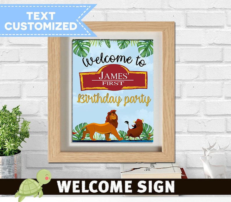 Lion King Welcome Sign Lion King Baby Shower Welcome Sign Etsy