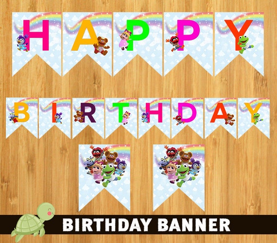 muppet babies birthday banner muppet babies decoration etsy baby birthday banner