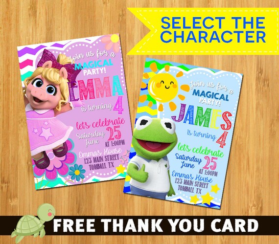 muppet babies invitation muppet