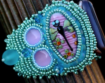 Apple Watch Band - 42-44-45 mm - Women's - Adjustable - "Dragonfly Happiness"