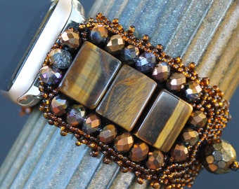 Apple Uhrenarmband - 38-40, 41mm - Damen - Verstellbar - "Golden Caramel"