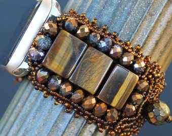 Apple Watch Band - 38-40, 41 mm - Femme - Ajustable - "Golden Caramel"