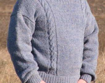 Raw Organic Natural WOOL Hand Knitted 