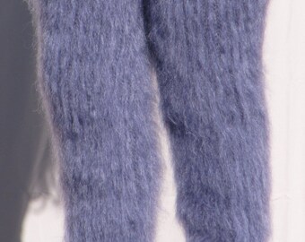 FUZZY MOHAIR tricoté à la main Denim Melange guêtres LEGWARMERS legging guêtres Soft