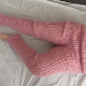 MOHAIR POWDER Hand Knitted Pants Legwarmers Trousers Ribbed Soft